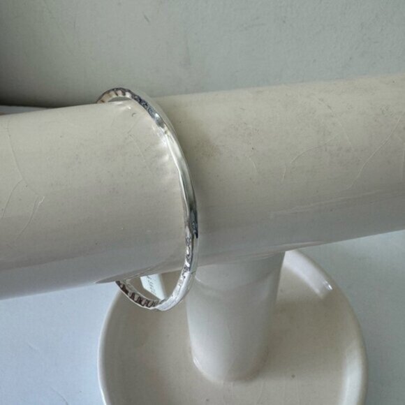 Seed & Sage ATI 925 Sterling Silver Bangle Hammered Bracelet Mexico D-2 3/4\